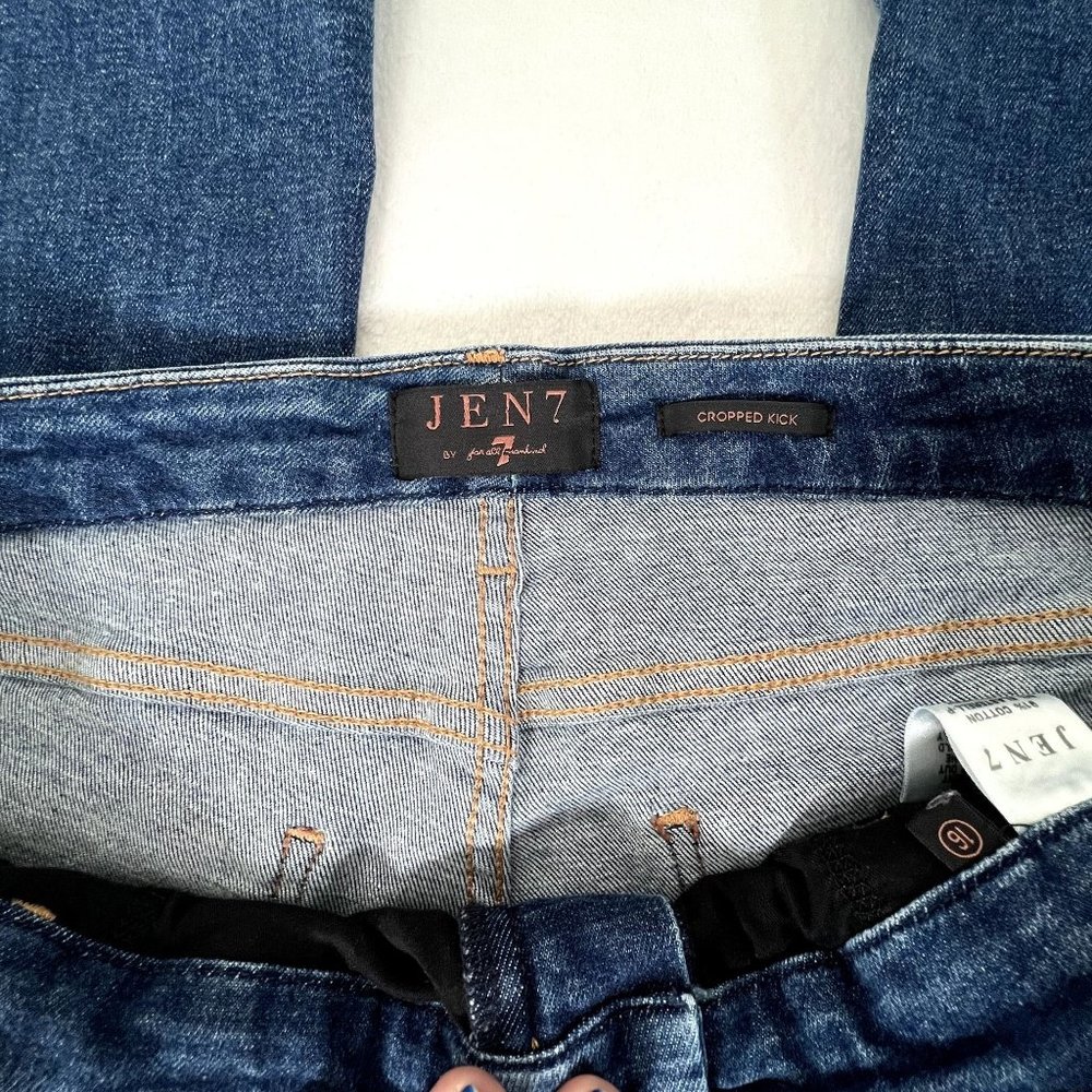 Jen7 For All Mankind Cropped Kick Jeans Size 16 - Picture 3 of 7